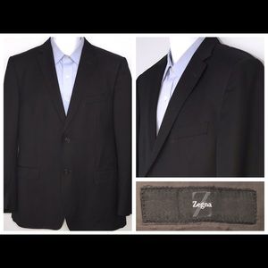 Z Zegna Brown Wool Blazer Sport Coat Jacket 40R
